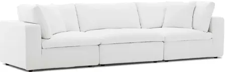Commix Down Filled Overstuffed Sofa in White
