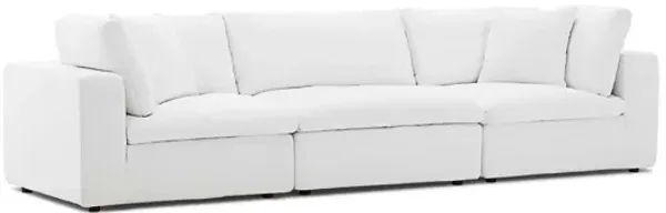 Commix Down Filled Overstuffed Sofa in White