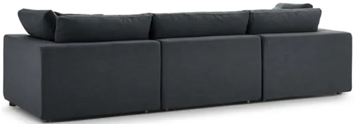 Commix Down Filled Overstuffed Sofa in Gray