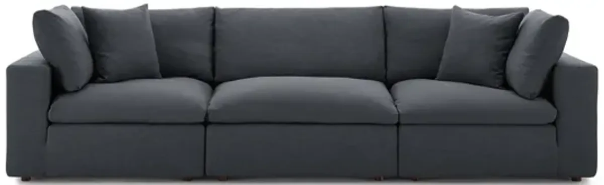 Commix Down Filled Overstuffed Sofa in Gray