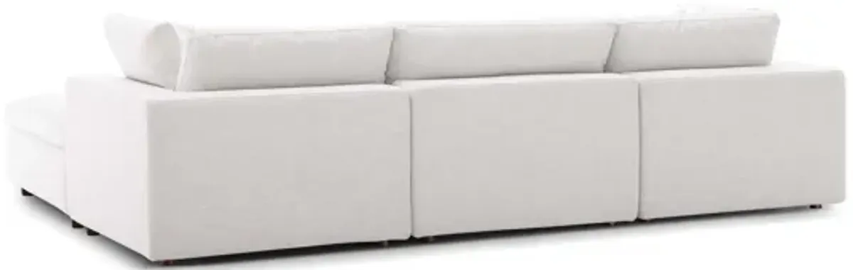 Commix Down Filled Overstuffed 4 Piece Sectional Set in Beige