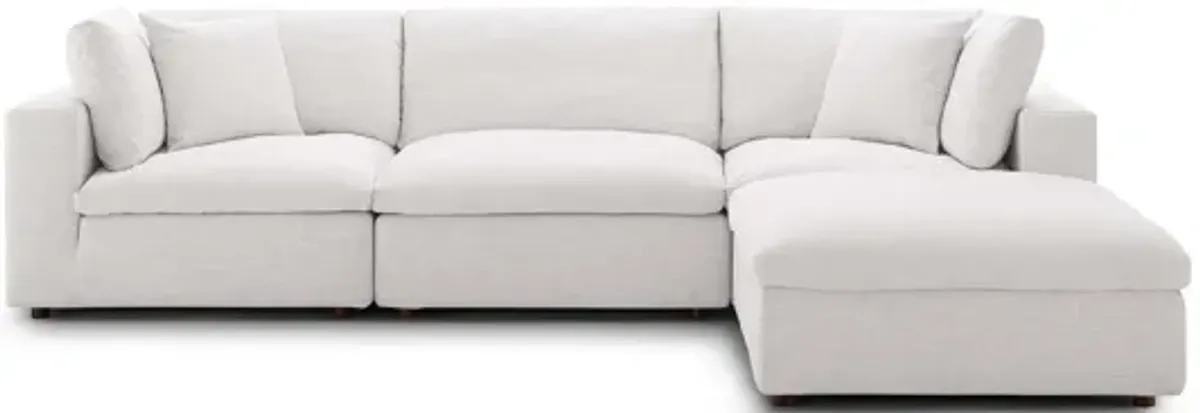 Commix Down Filled Overstuffed 4 Piece Sectional Set in Beige