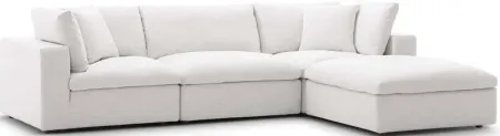 Commix Down Filled Overstuffed 4 Piece Sectional Set in Beige