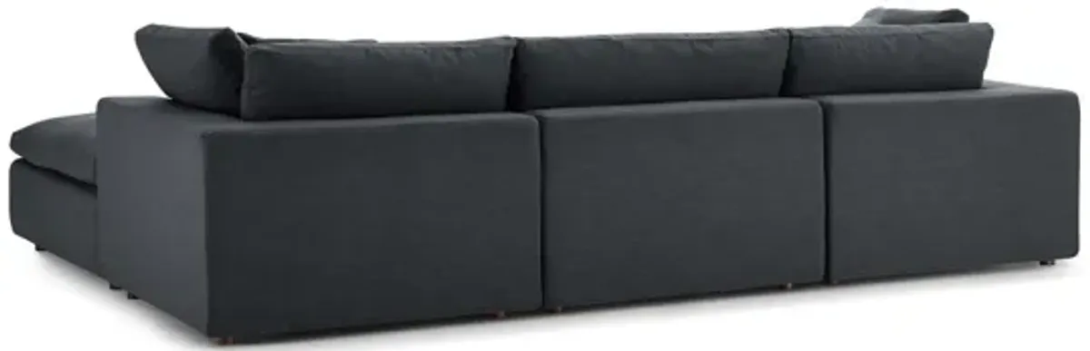 Commix Down Filled Overstuffed 4 Piece Sectional Set in Gray