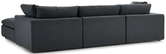 Commix Down Filled Overstuffed 4 Piece Sectional Set in Gray