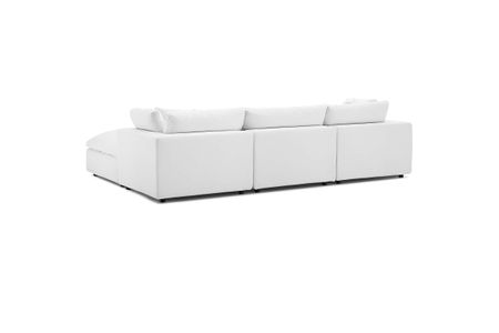 Commix Down Filled Overstuffed 4 Piece Sectional Set in White
