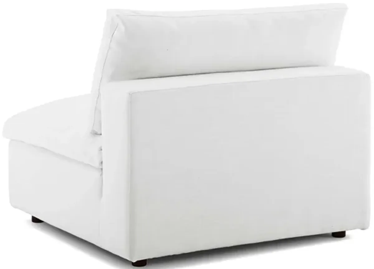 Commix Down Filled Overstuffed 5 Piece Sectional Set in White