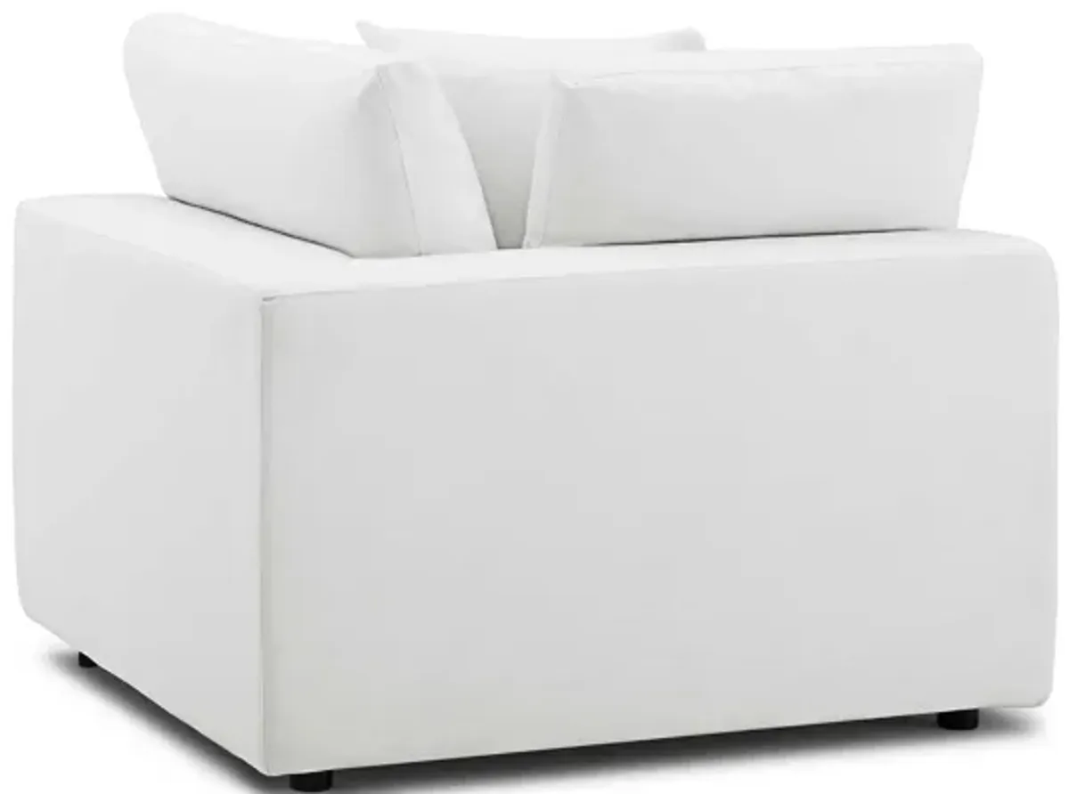 Commix Down Filled Overstuffed 5 Piece Sectional Set in White