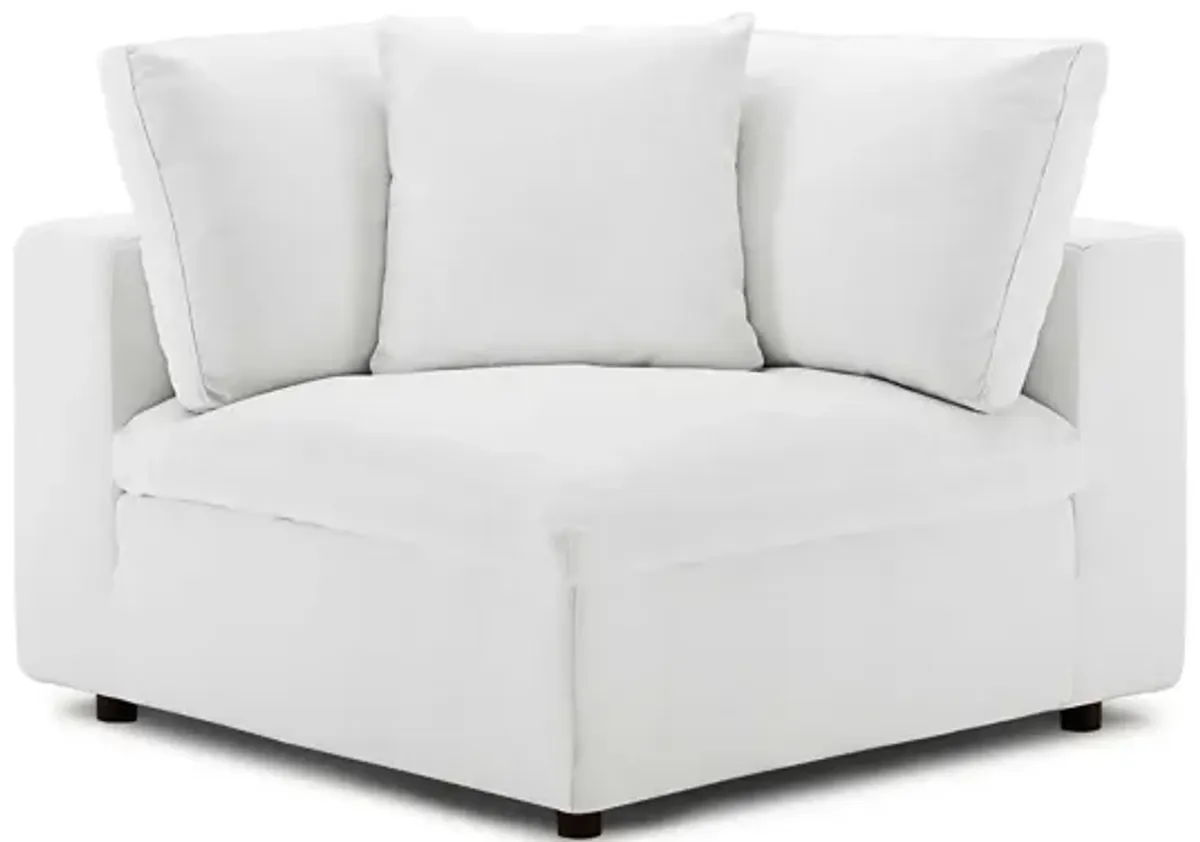 Commix Down Filled Overstuffed 5 Piece Sectional Set in White