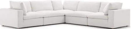Commix Down Filled Overstuffed 5 Piece Sectional Set in Beige