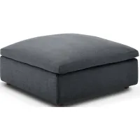 Commix Down Filled Overstuffed Ottoman in Gray