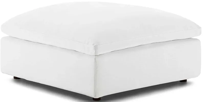 Commix Down Filled Overstuffed Ottoman in White