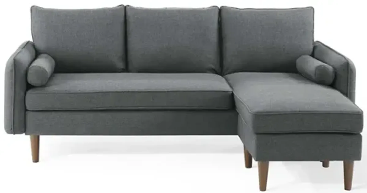 Revive Upholstered Reversible Chaise Sofa in Gray