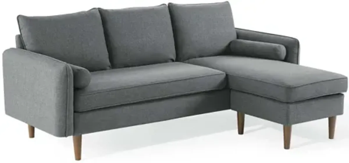 Revive Upholstered Reversible Chaise Sofa in Gray