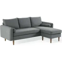 Revive Upholstered Reversible Chaise Sofa in Gray