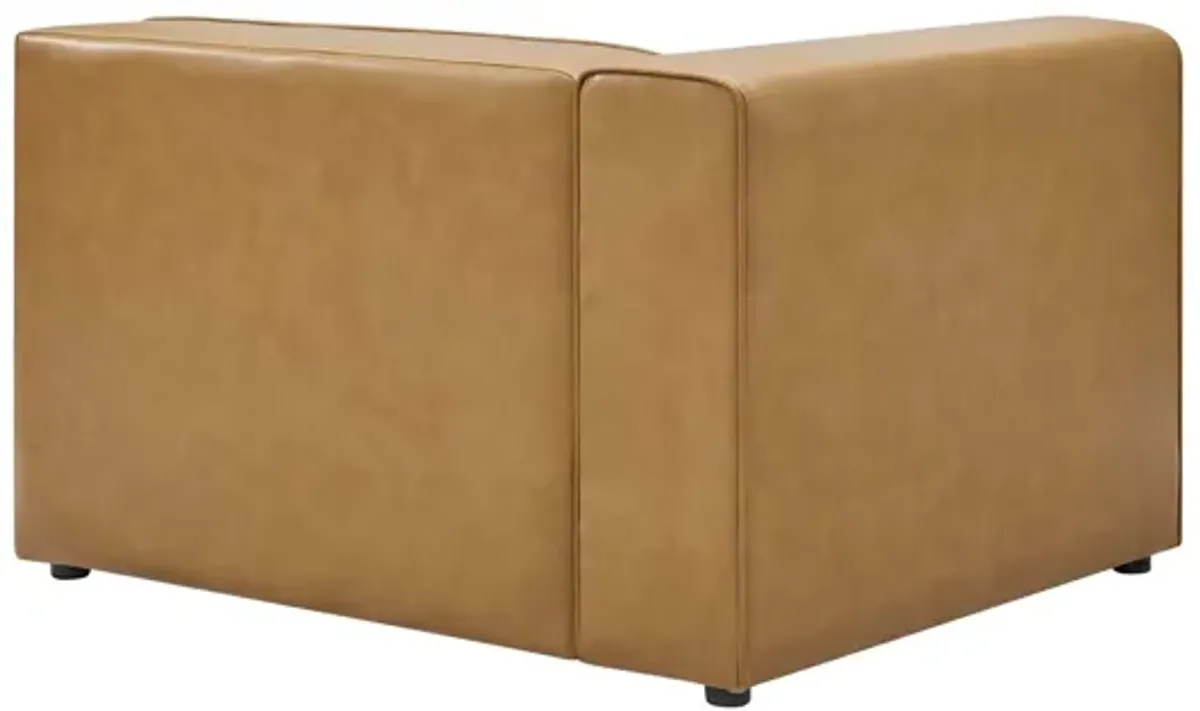 Mingle Vegan Leather 3-Piece Sofa in Tan