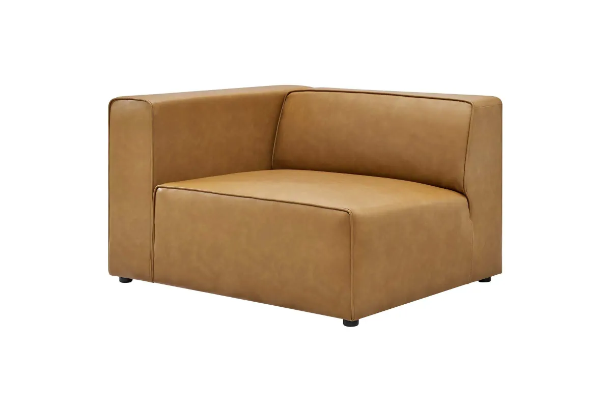 Mingle Vegan Leather 3-Piece Sofa in Tan