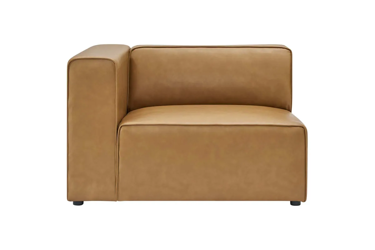 Mingle Vegan Leather 3-Piece Sofa in Tan