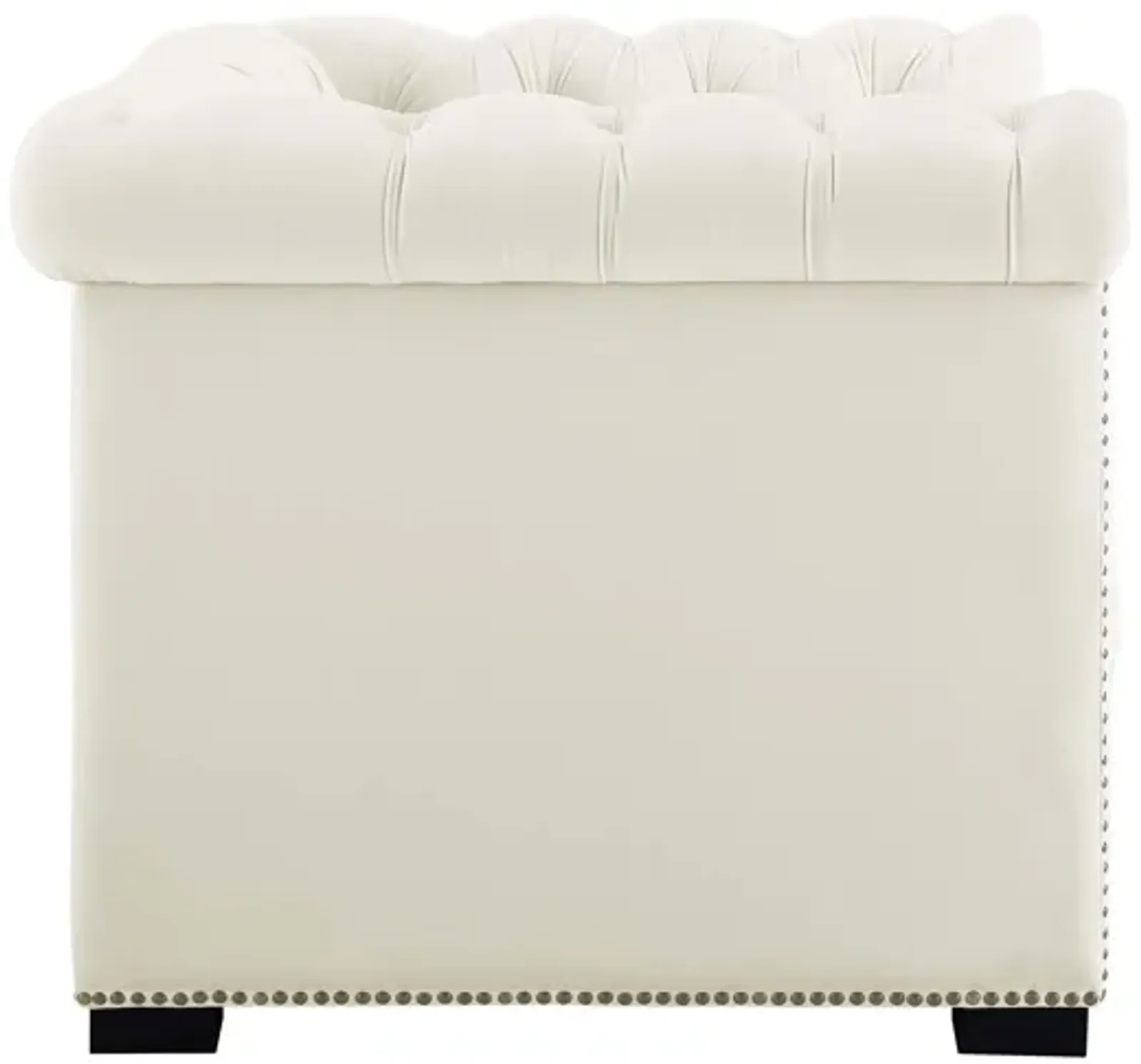 Heritage Performance Velvet Armchair in Ivory