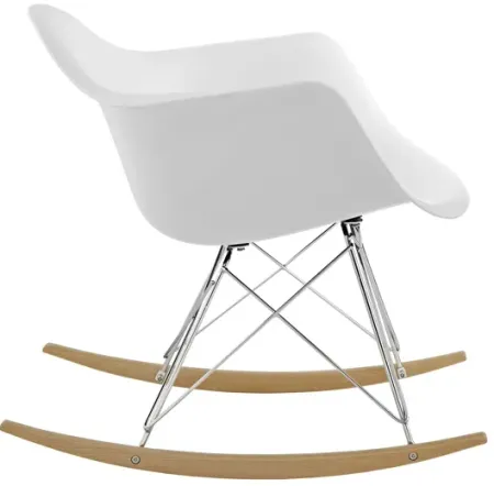Rocker Plastic Lounge Chair in White