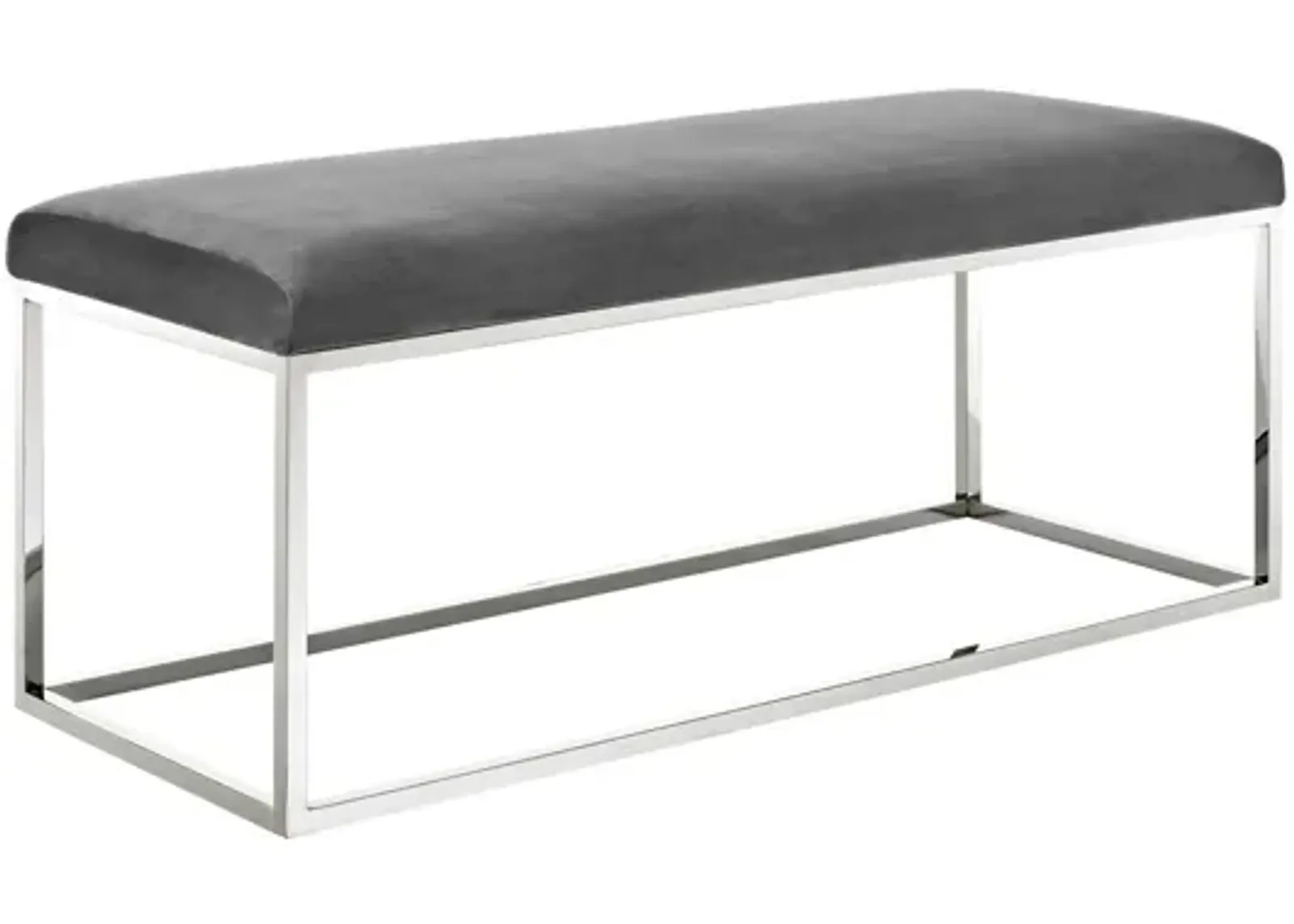 Anticipate Performance Velvet Bench in Gray