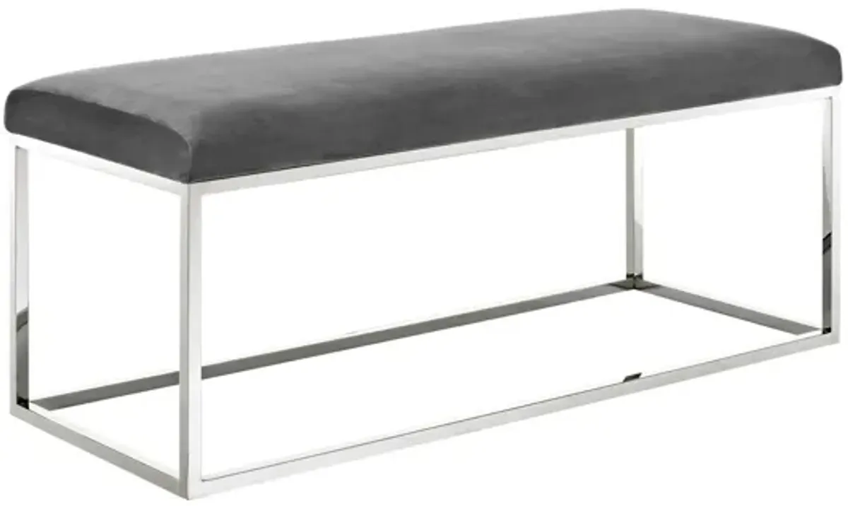 Anticipate Performance Velvet Bench in Gray