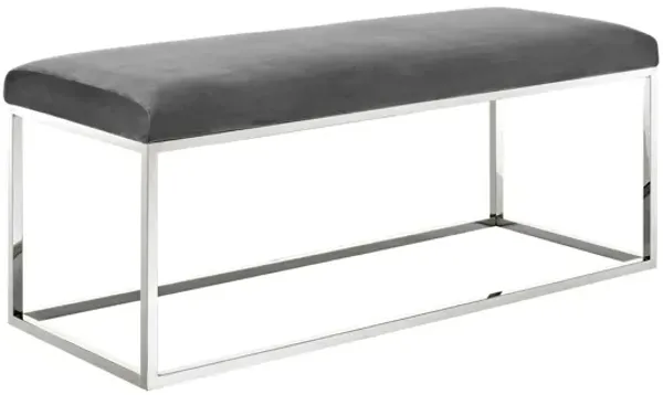 Anticipate Performance Velvet Bench in Gray