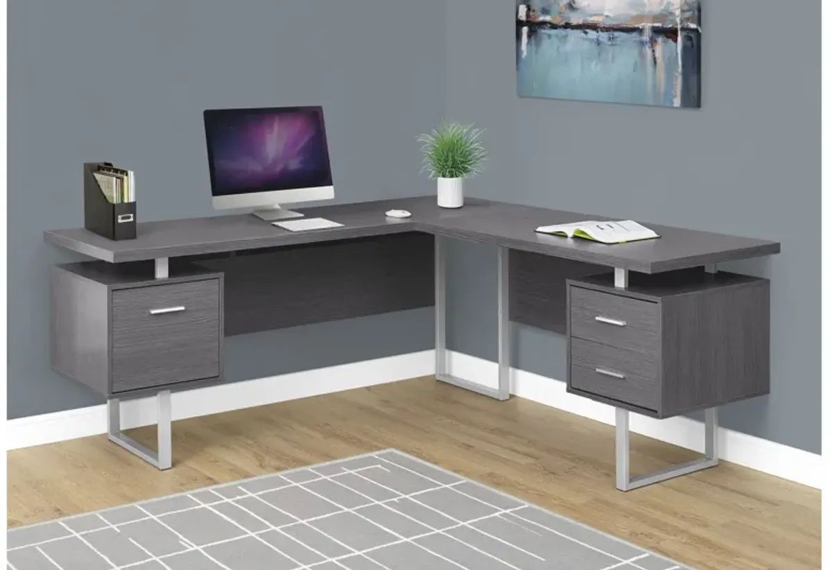 Grey 70" Computer Desk