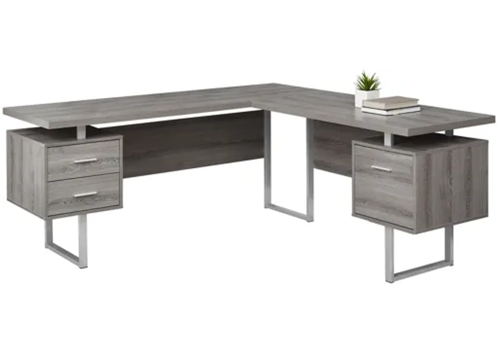 Computer Desk - 70"L / Dark Taupe Left Or Right Facing