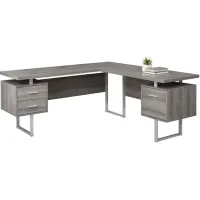 Computer Desk - 70"L / Dark Taupe Left Or Right Facing