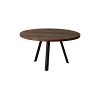 Coffee Table - 36"Dia/ Brown Reclaimed Wood / Black Metal