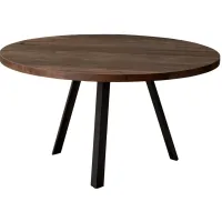 Coffee Table - 36"Dia/ Brown Reclaimed Wood / Black Metal