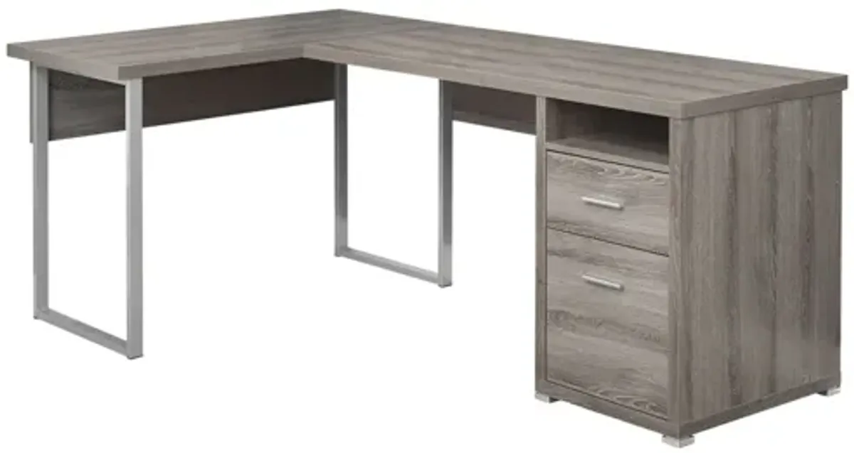 Dark Taupe Corner Computer Desk