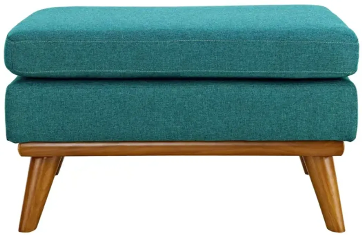 Engage Upholstered Fabric Ottoman in Teal