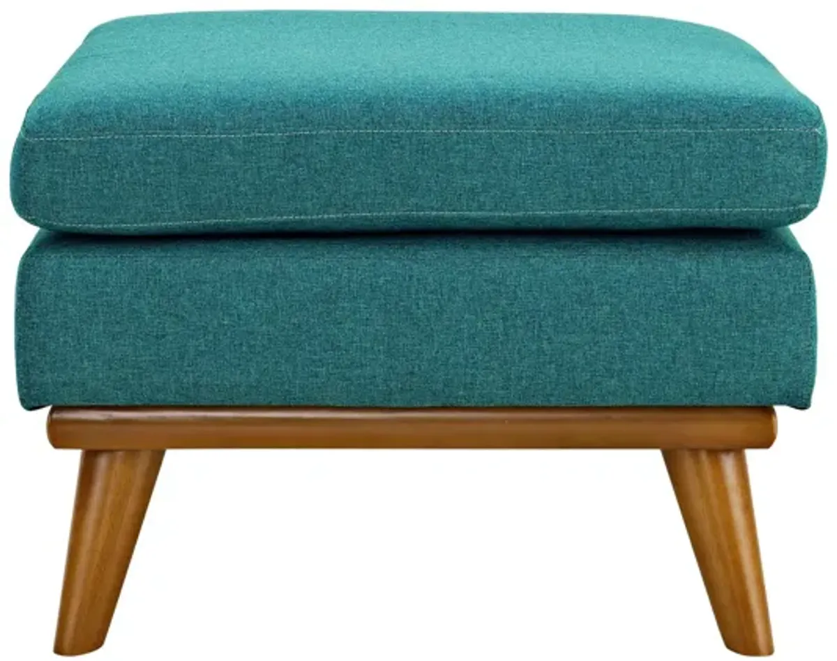 Engage Upholstered Fabric Ottoman in Teal