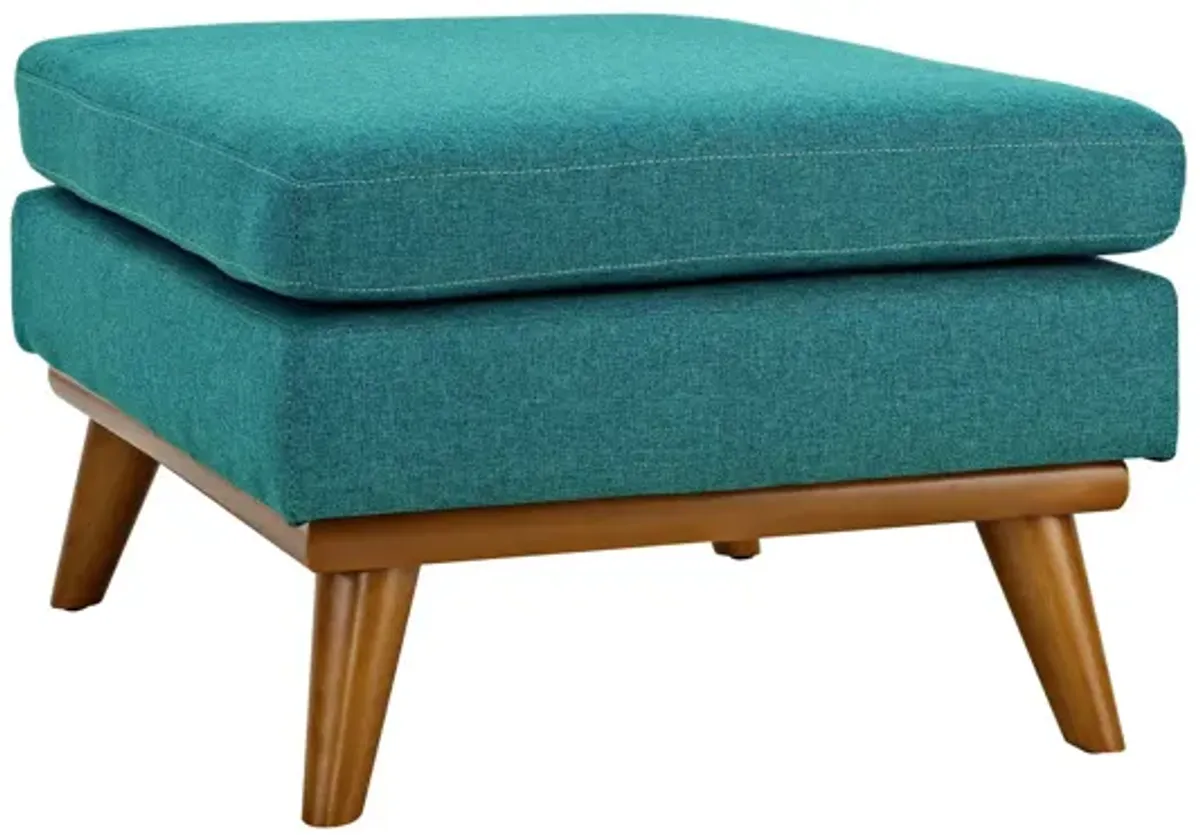 Engage Upholstered Fabric Ottoman in Teal