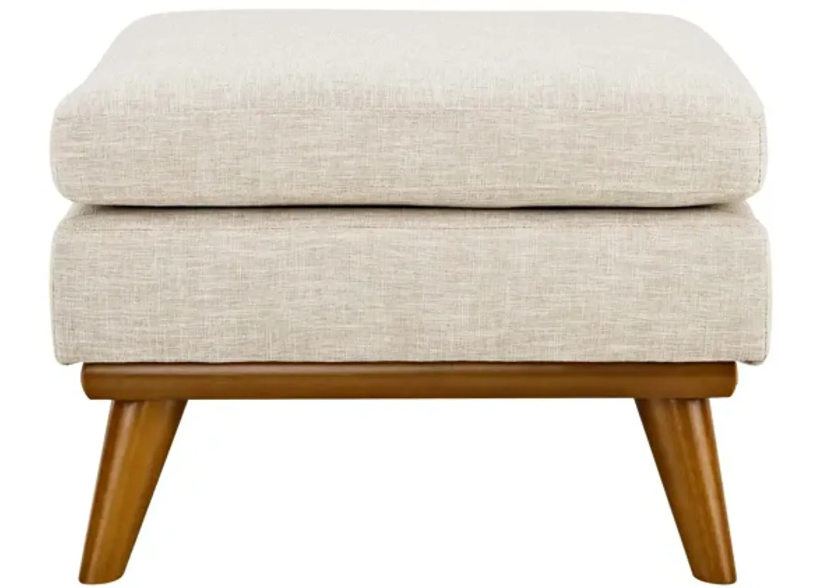 Engage Upholstered Fabric Ottoman in Beige