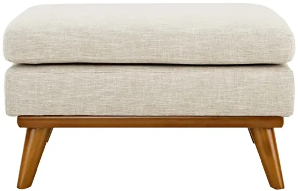 Engage Upholstered Fabric Ottoman in Beige