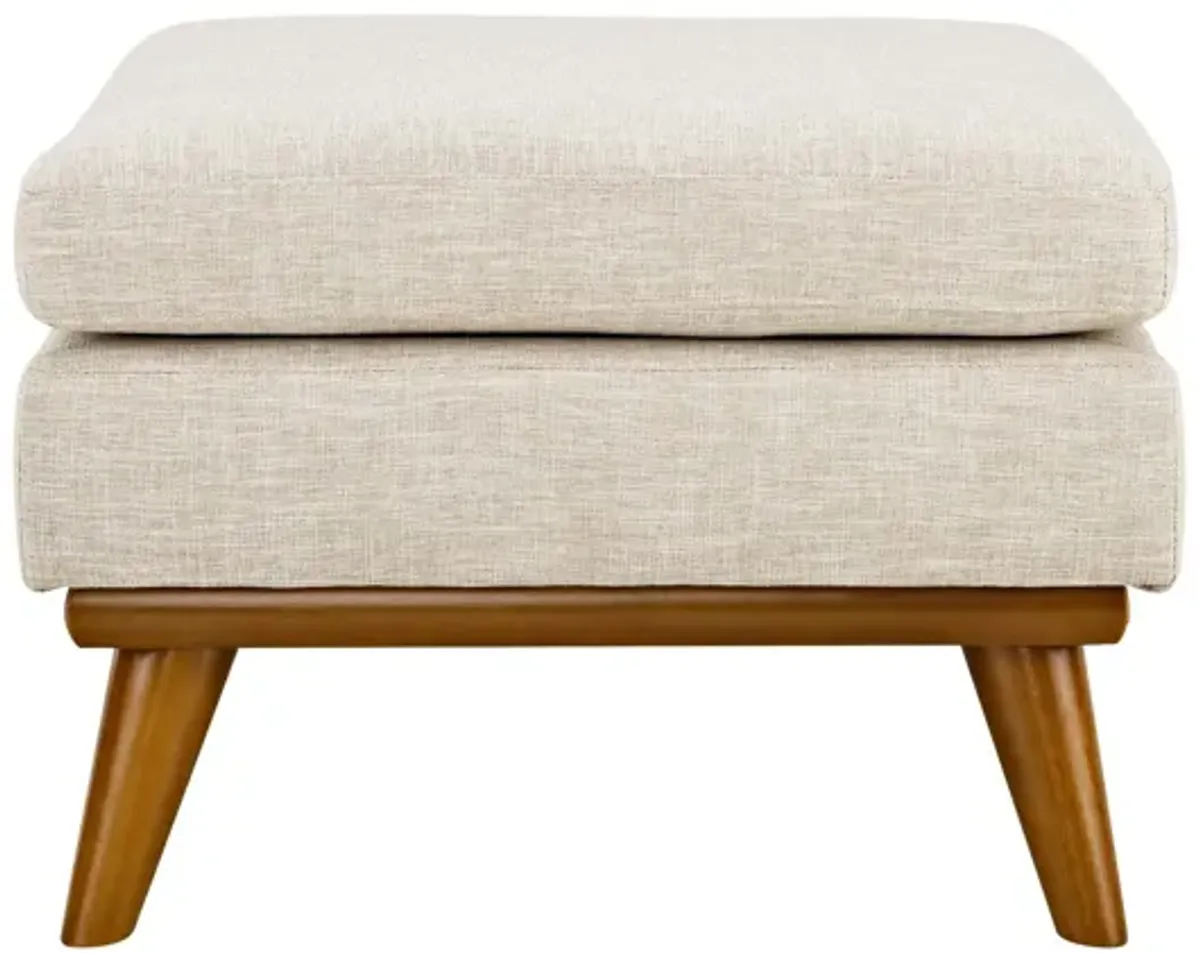 Engage Upholstered Fabric Ottoman in Beige