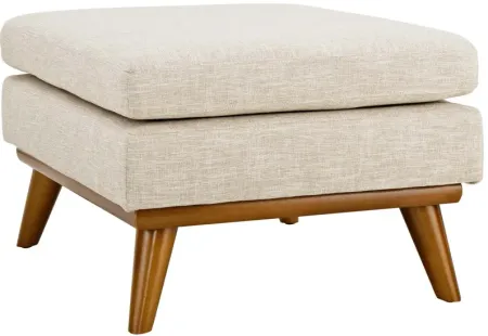 Engage Upholstered Fabric Ottoman in Beige