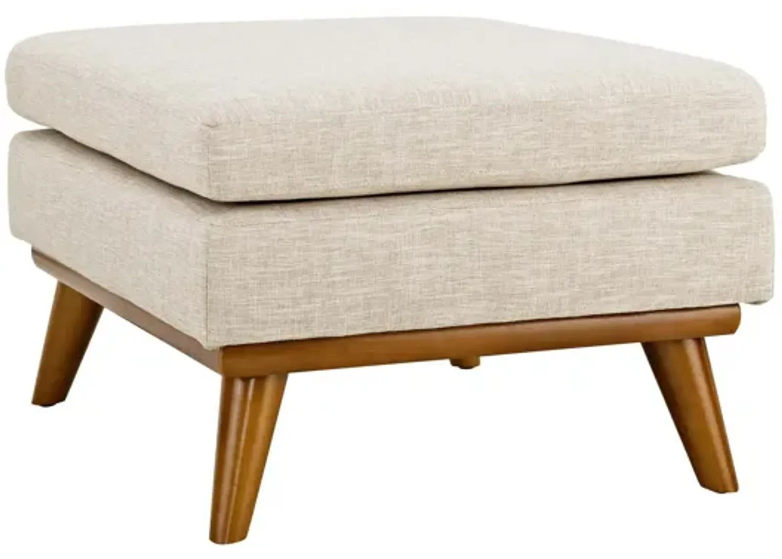 Engage Upholstered Fabric Ottoman in Beige