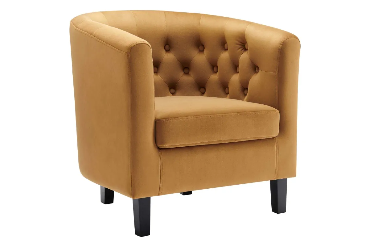 Prospect Perfomance Velvet Armchair in Cognac