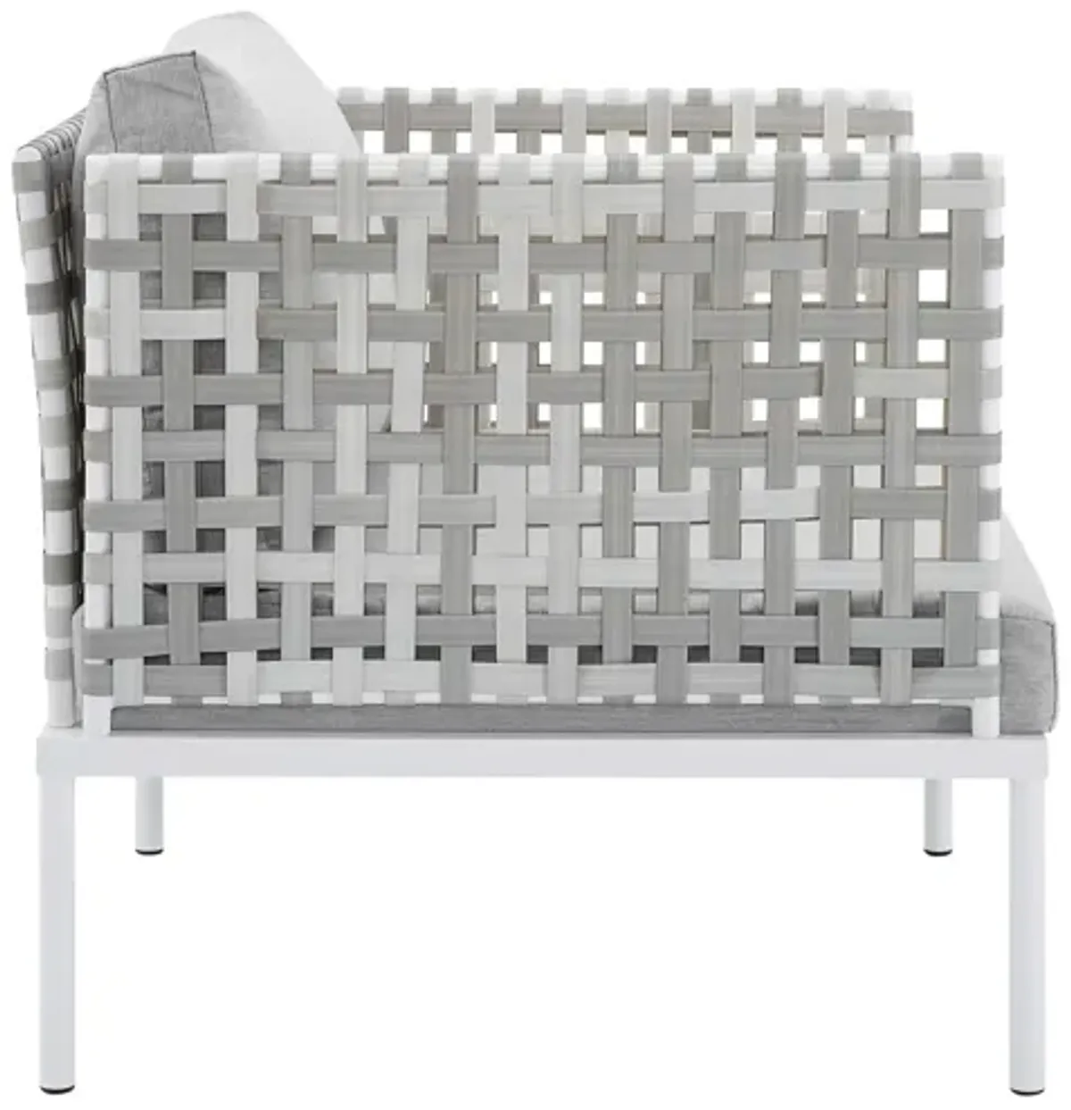 Harmony 3-Piece Sunbrella� Basket Weave Outdoor Patio Aluminum Seating Set in Taupe Gray