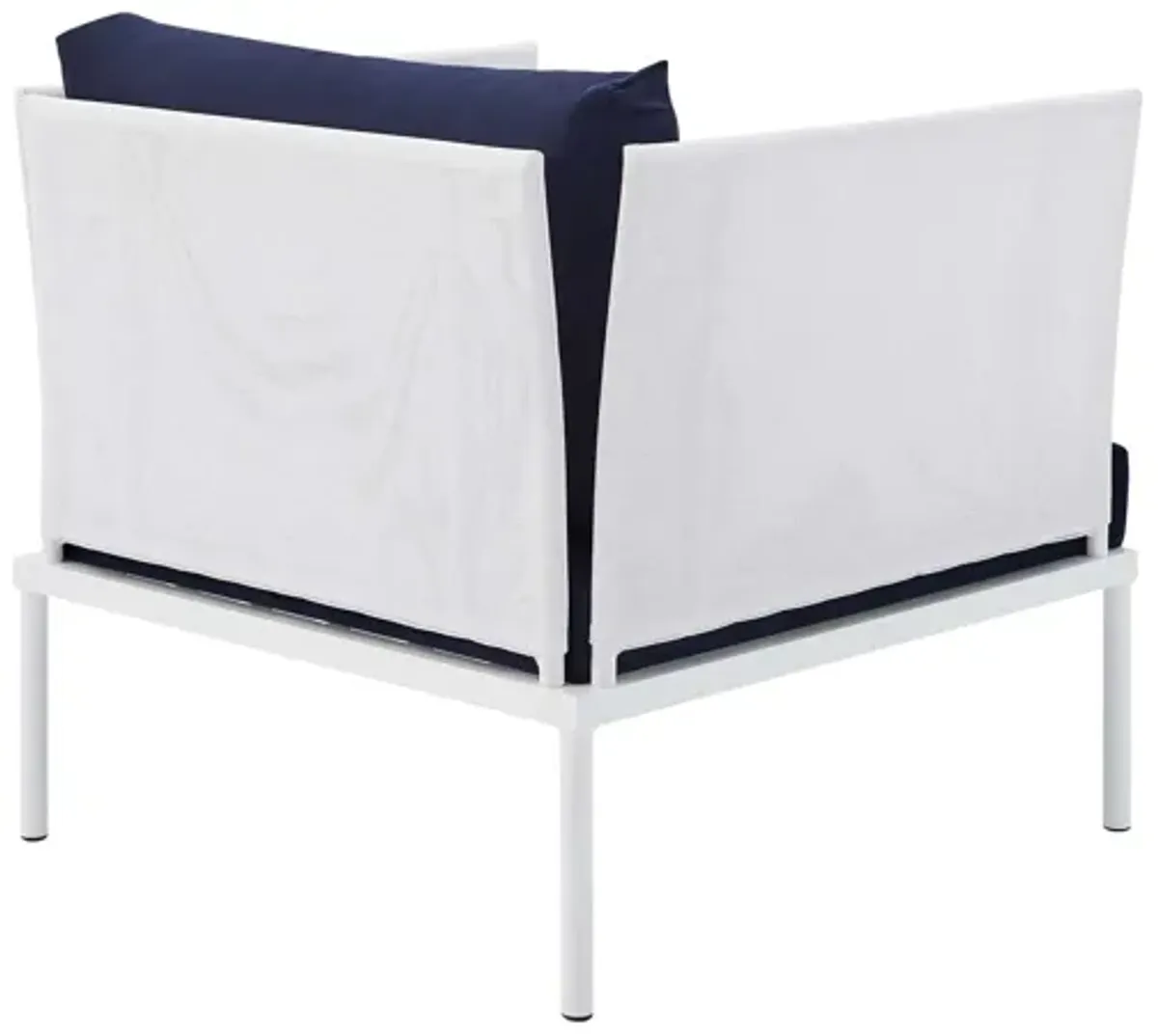 Harmony 3-Piece Sunbrella� Outdoor Patio Aluminum Seating Set in White Navy