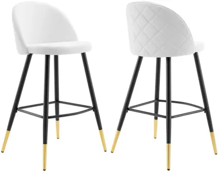 Cordial Fabric Bar Stools - Set of 2 in White