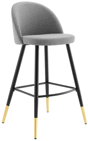 Cordial Fabric Bar Stools - Set of 2 in Light Grey