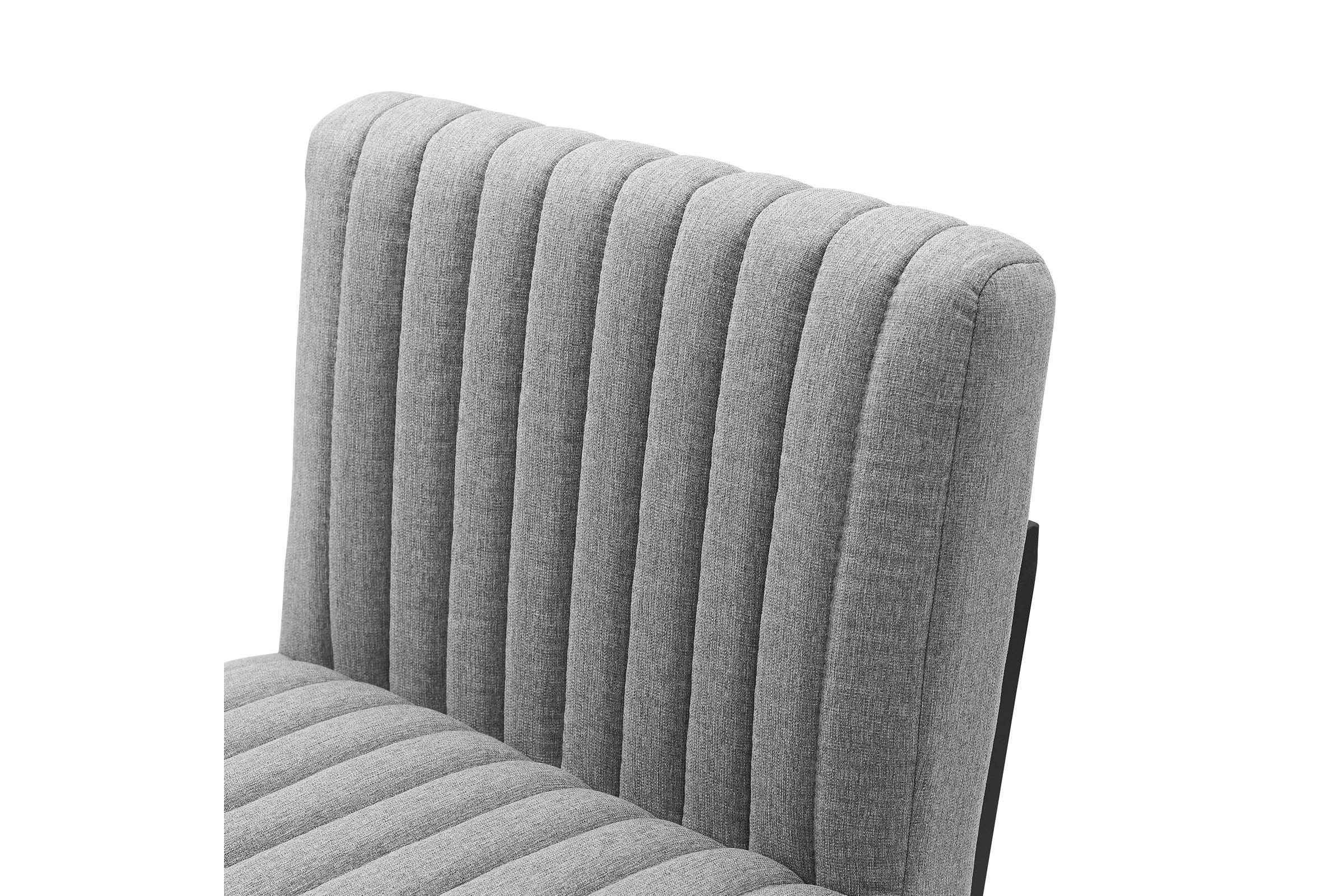 Indulge Channel Tufted Fabric Bar Stool in Light Grey