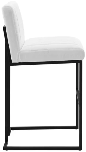 Indulge Channel Tufted Fabric Bar Stool in White