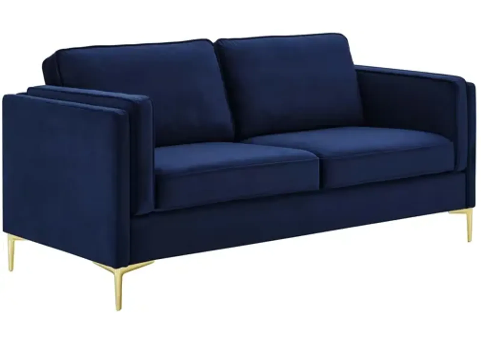 Kaiya Performance Velvet Sofa in Midnight Blue