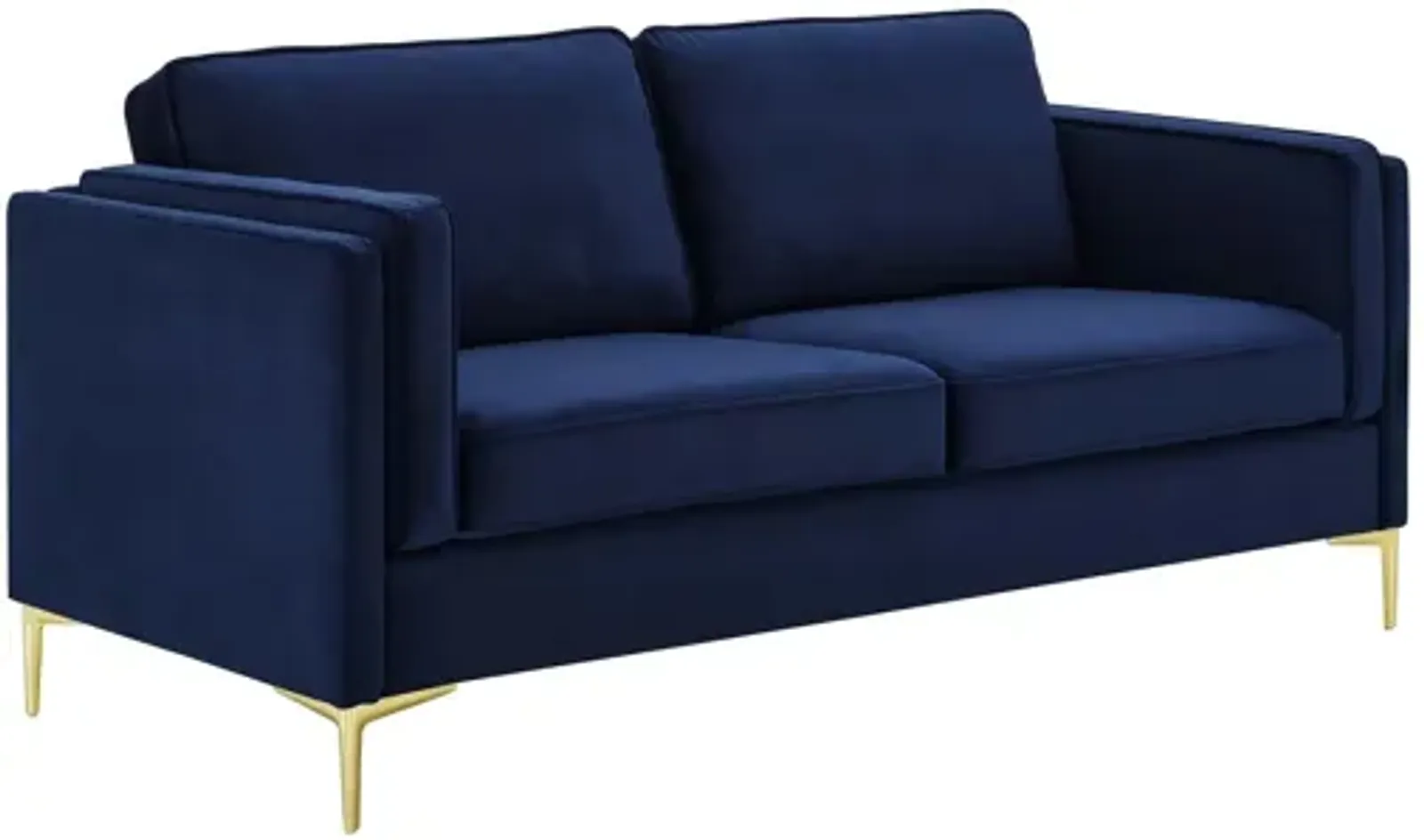 Kaiya Performance Velvet Sofa in Midnight Blue